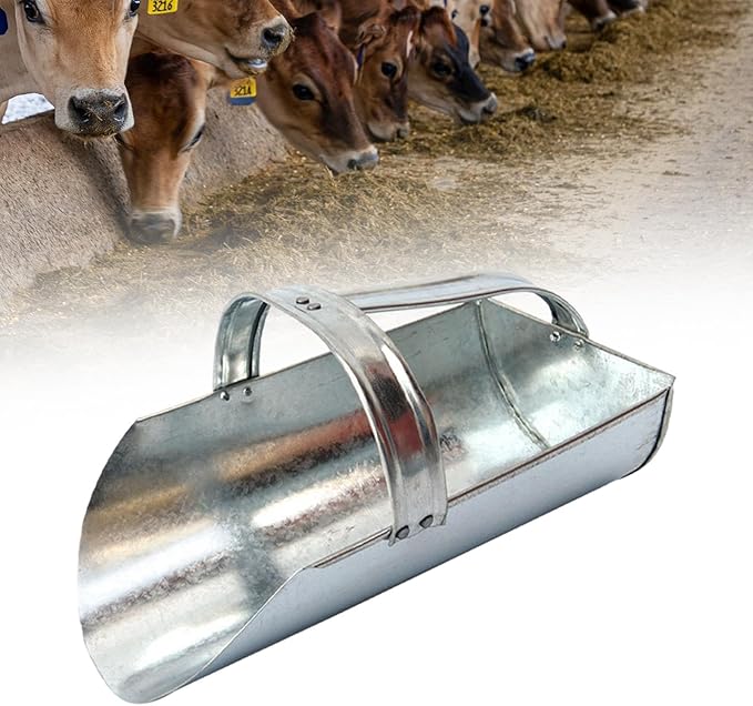 Animal Feed Spoon Meal Feed Spoon Comfortable Handle Veterinary Loading Feed Soil for Outdoor Household Gardening Poultry, 33.2cmx17.5cm