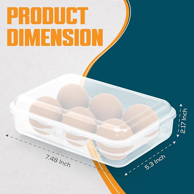 ZPU Egg Holder Camping, 2Pcs 6 Grid Egg Container, Plastic Egg Carrier for Camping Picnic Travel Outdoor Refrigerator Kitchen, Protective Egg Storage Case, Blue