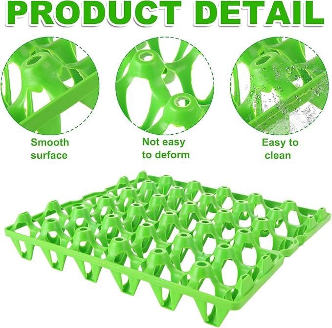 16 Pack Plastic Egg Tray Egg Crates, 30-Egg Flats Egg Cartons, Stackable Egg organizer Crates for Home Chicken Farmers, Plastic Egg Crate Hold Multiple Eggs for Storing, Sorting, Shipping Eggs