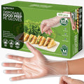 Keppi 600 Pack Disposable Gloves Medium – Food Safe, Clear, Plastic. Perfect for Cooking, Food Prep, Cleaning & Serving – BPA & Latex Free, Food-safe Single-Use HDPE Gloves