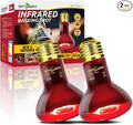 REPTI ZOO Reptile 50W Infrared Heat Lamp Bulb,2 Pack Infrared Basking Spot Light for Reptiles & Amphibian,Bearded Dragon,Leopard Gecko,Turtle,Lizard,Chickens | Pet Brooders Night Heat Lamp