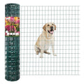 Green PVC Coated Welded Wire Fence 48 Inch x 50 Foot, 2 Inch x 3 Inch 16GA, Garden Border Fencing Roll Vinyl Coating Metal Wire Mesh for Yard Vegetable Plant Protection Poultry Netting