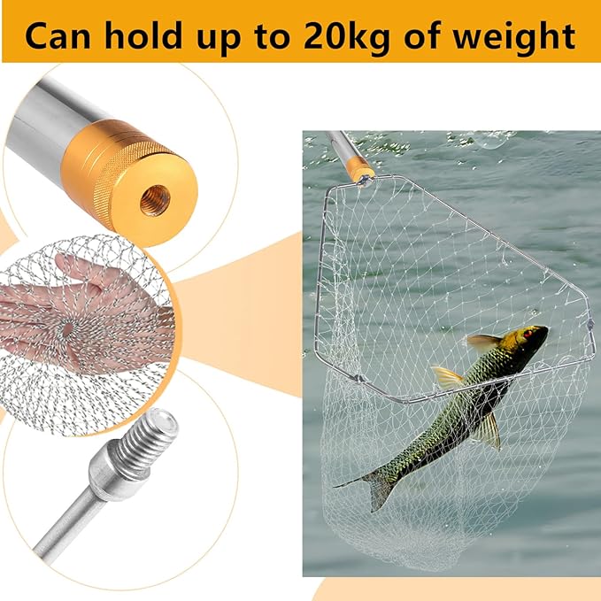 Chicken Catcher,74 inches Adjustable Pole Chicken Catcher Leg Hook, Suitable for Catching Small Duck,Goose,Bird,Fish, Skunk Bat and Raccoon etc（15.3 x 23.2 Inch Net with 75.5 Inch Pole）