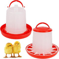 winemana Chick Feeder and Waterer Set – 1 LB + 1 L Hanging Plastic Containers for Outdoor Baby Chicks Small Poultry Drinkers Feeders