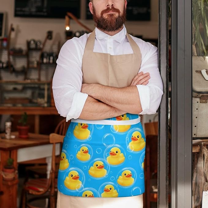 Unisex Half Waiter Waist Short Apron Waterproof Chef Works Waitress Aprons