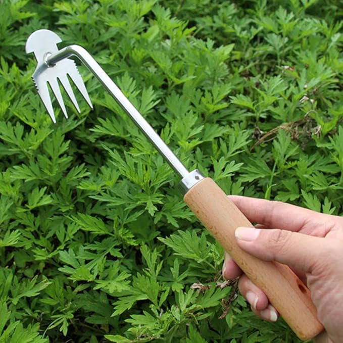 MiOYOOW Weed Puller Tool, Manual Hand Gardening Weeding Tool, Portable Multifunctional Weed Remover Tool for Gardening Backyard Farm