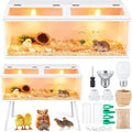 40 x 16 x 16 in Brooder Box for Chicken Quails Stand Sliding Door, Bulb Set and Feeder, Indoor Chicks Coop Brooder Box Kit, for Ducks, Hamsters, Lizards, Mice, Rat (Table Legs, White)