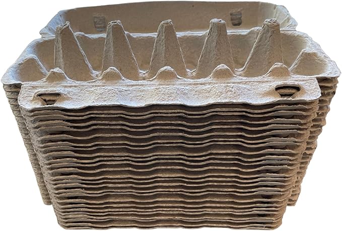 Natural Pulp Egg Cartons Securely Holds One Dozen Eggs or Use for Crafting or Sell Your Large Eggs (6 Cartons)