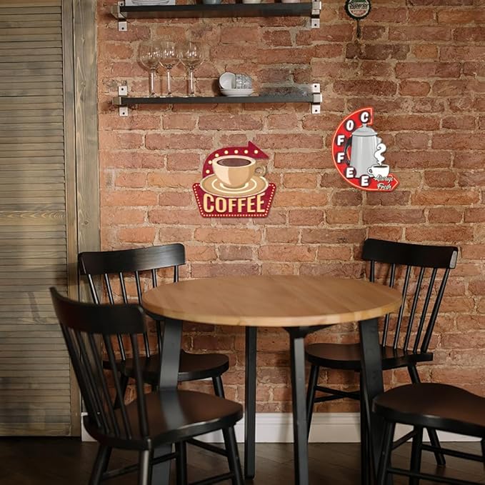 GLOBLELAND Coffee Vintage Metal Tin Sign Retro Coffee Cup Plaque Poster Metal Wall Decorative Tin Signs for Home Kitchen Restaurant Coffee Shop Club Bar Decoration