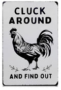 Humorous Chicken Coop Sign – 12 x 8 inch Rustic Tin Rooster Decor for Barn or Kitchen, Farmhouse Metal Sign, Country Farm Decorations Indoor or Outdoor