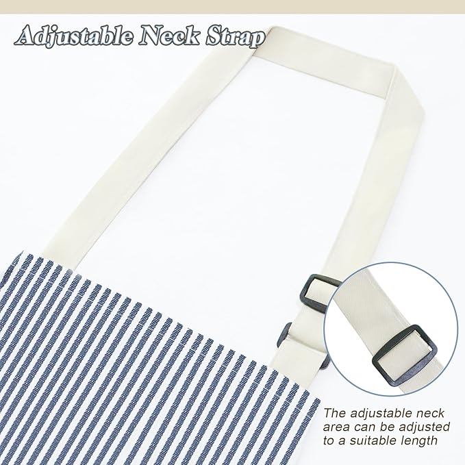 ATROPOS 2 Pack Aprons for Women with Pockets, Cooking Aprons for Women Men, Adjustable Bib Apron Chef Aprons for Kitchen, Cooking, BBQ, Cleaning