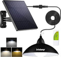 intelamp Solar Pendant Lights Indoor Outdoor, 4000mAh Gazebo Shed Chandeliers with Remote All Day/Night Mode 16.4Ft Hanging Warm White Lighting for Outside Barns Chicken Coop