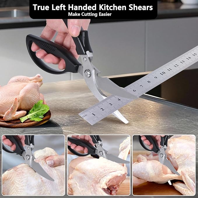 Left Handed Poultry Shears Kitchen Scissors, Lefty Kitchen Tools for Left Hand People