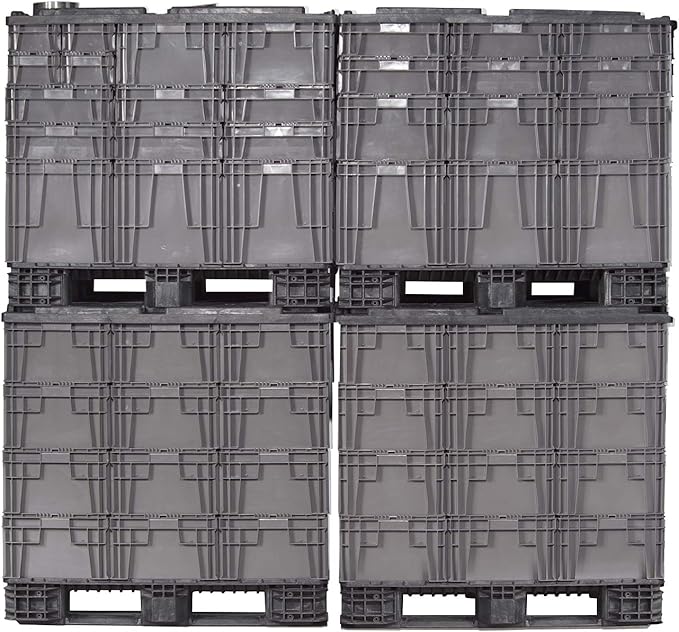 Buckhorn SW3215080201000 Plastic Straight Wall Storage Container Tote, (32-Inch x 15-Inch x 7-1/2-Inch), light grey