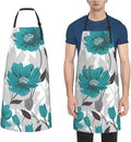 Aprons for Women with Pockets Waterproof Apron Adjustable Bib Turquoise Blue Gold Marble Apron Chef Apron