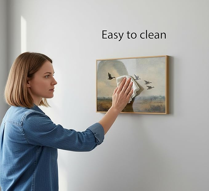 Framed Vintage Flying Duck Canvas Wall Art Wildlife Poster Print Natural Wilderness Picture Retro Wild Duck Painting Artwork Wall Decor for Bedroom Living Room Kitchen 12x16in