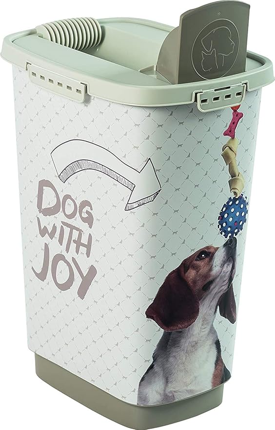 Rotho, Cody, Animal Feed Container 25 l, Plastic (PP) BPA-Free, Anthracite/White, 25l (33,0 x 25,0 x 46,3 cm)