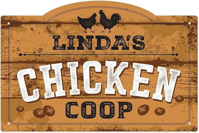 Personalized Chicken Coop Sign, Custom Name Farmhouse Backyard Décor For Sign, 12x18 Inches, Rust Free .063 Aluminum, Fade Resistant, Made in USA by Sigo Signs