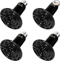 HealSmart Reptile Heat Lamp 150W 4-Pack Ceramic Heat Emitter, No Light Emitting Heat Bulbs for Amphibian Pet Brooder Coop Incubating Chicken, Lizard Bearded Dragon Turtle Snake Terrarium