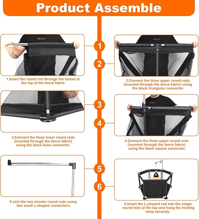 Chicks Brooder Box for Chicken Starter Kit- Includes Timing Heat Lamp Set, Detachable Chicken Brooder, Up to 15 Chicks, Sawdust, Chick Feeder and Waterer Set, Chick Perch 6-in-1 Chicken Coop Set