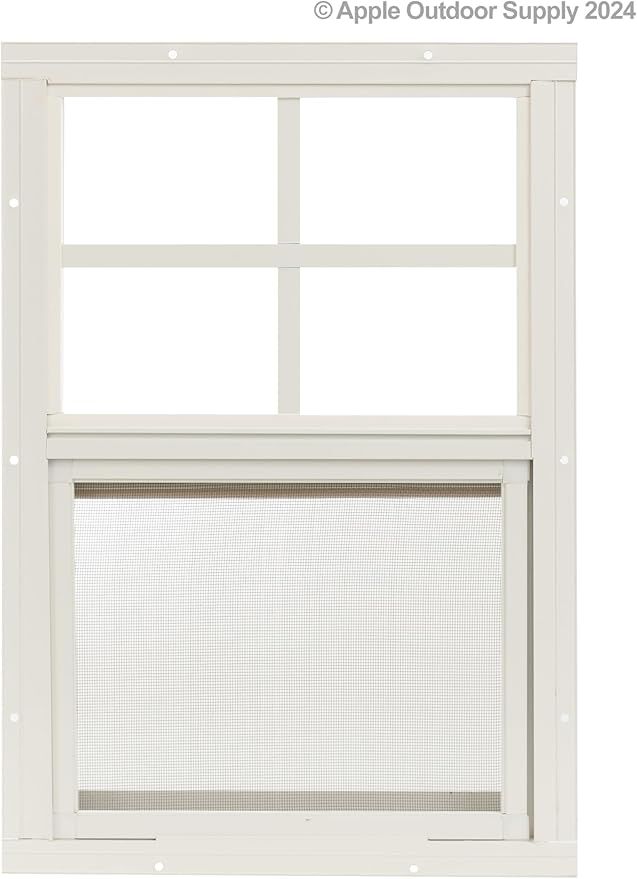 Shed Windows 12x18 (2-Pack) | Sliding Windows with Tempered Glass & Screens | Flush Mount, White Aluminum Frames for Sheds, Chicken Coops & Playhouses