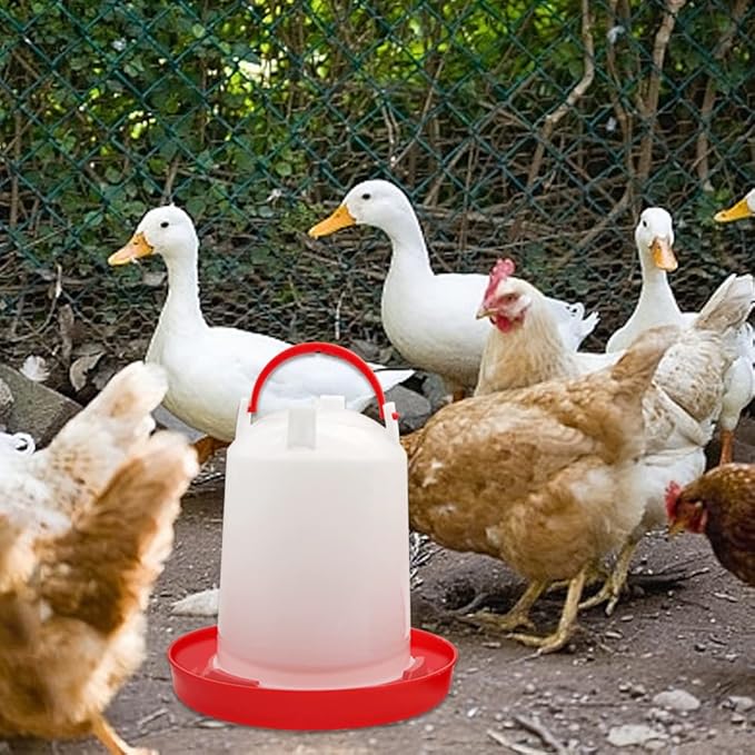 Chicken Feeder Waterer Kit Hanging 3.17 Quart Poultry Water Fountain & 6.6lb Feeder for Chick Duckling & Gosling