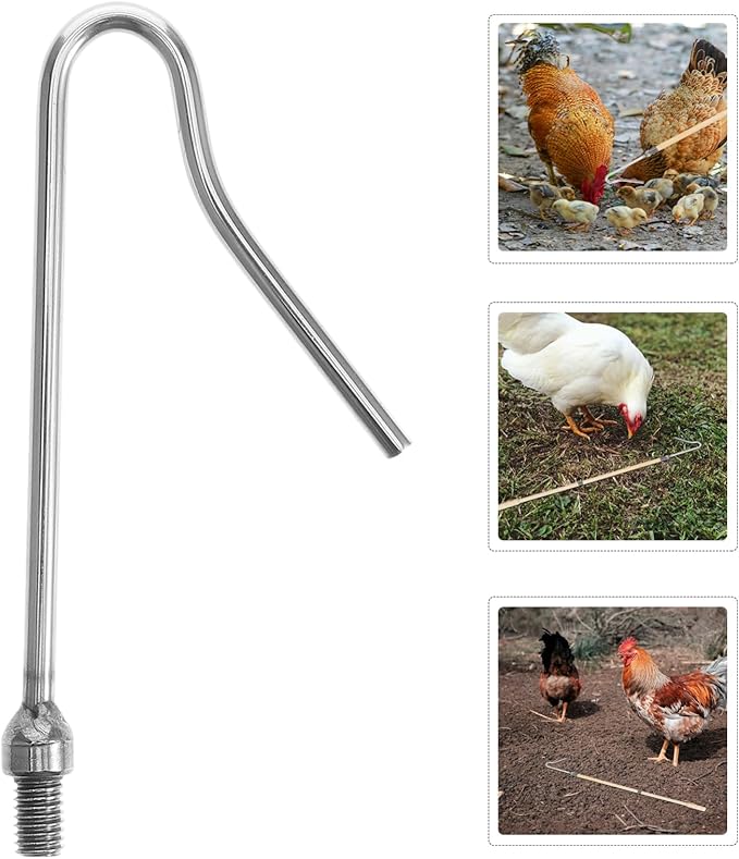 Chicken Hook Chicken Chicken Coop Rake Cat Catching Net Bird Net Chicken Rod Chicken Feeder Parts Chicken Leg Retractable Pole Duck Hook Stainless Steel Silver