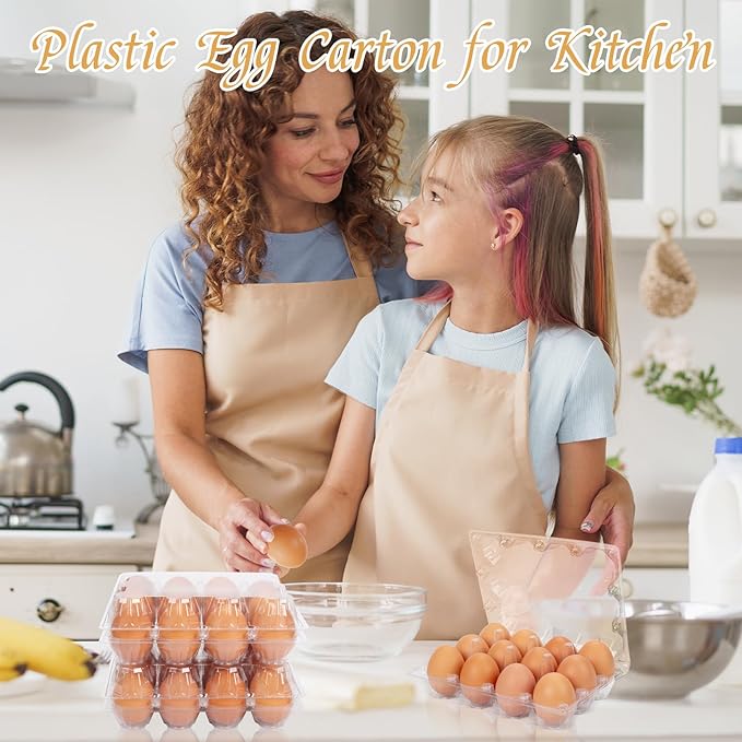 120Pack Egg Cartons Cheap Bulk One Dozen Clear Egg Cartons for Home Ranch Chicken Farm, Commercial Business Market Display, 3x4 Grids
