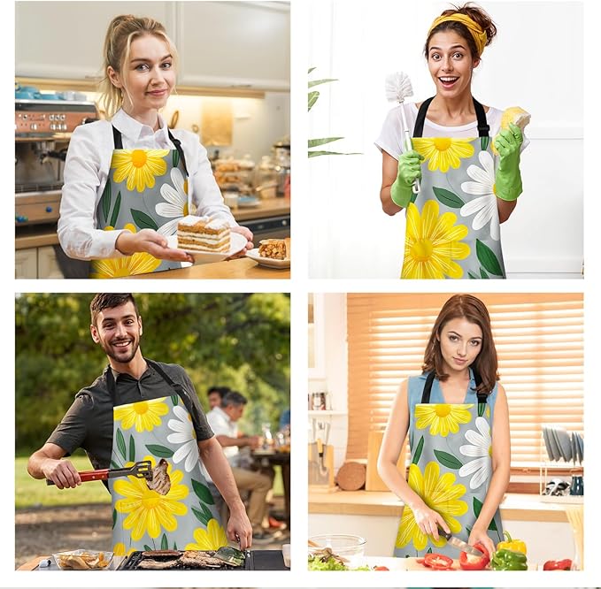 Apron Adjustable Waterproof with Two Deep Pockets Wowen men for Summer BBQ Pool Parties & Resorts