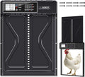 Automatic Chicken Coop Door with LCD Timer – Battery Powered Auto Open/Close, Predator-Proof Aluminum Hen House Door, Weatherproof, Easy Install, Timer-Controlled Coop Door