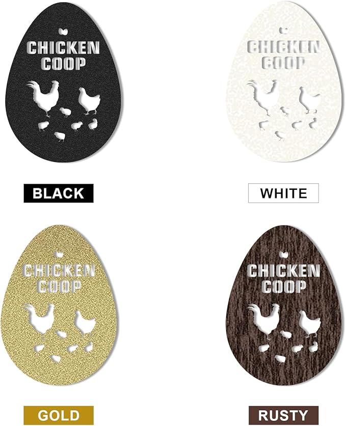 Personalized Chicken Coop Signs, Outdoor Chicken Coop Decor, Vintage Farmhouse Wall Decor, Custom Metal Name Sign for Farm Yard Garden Home, Gifts for Chicken Lovers Color08