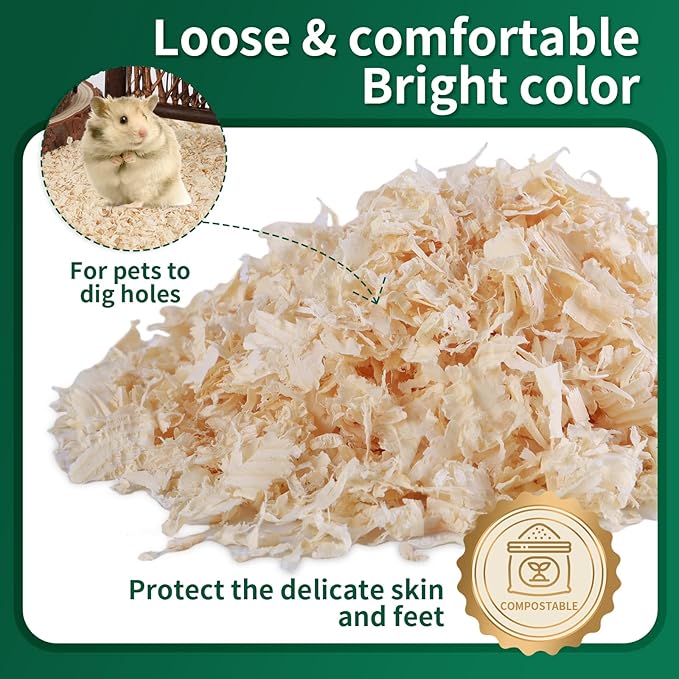 18oz Small Pet Bedding, Low Dust, Odor Control, Ultra Absorbent, for Hamsters, Guinea Pigs, Parrots, Rabbits, Gerbils, Mice & Small Animals