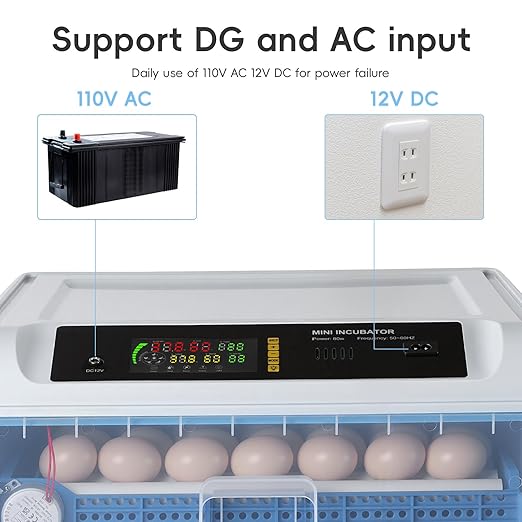 120 Egg Incubator, Automatic Incubator for Hatching Eggs, with Auto Egg Turner, Temp & Humidity Control, Poultry Hatching Incubators for Chicken Duck Quail Eggs,Ideal for Farm, School and Lab (Blue)