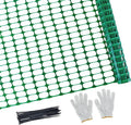 PotatoLife Plastic Mesh Fence Safety Fence, Extra Strength 4'x50' Roll with 100 Zip Ties, Resuable Temporary Netting for Garden Fencing, Construction, Snow Fencing, Animal Barrier, Poultry, Deer, Dog