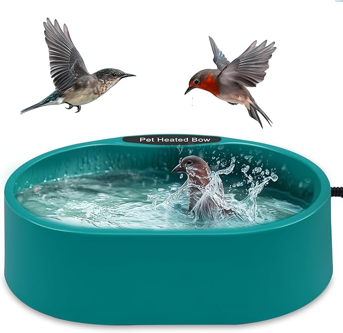 Heated Chicken Waterer, 125OZ Large Capacity Poultry Water Heater for Chicken Coop Hens Turkey Goose Duck Pigeon Poultry Birds Dog Cat Drinker in Winter
