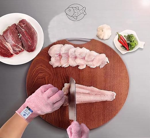 Cutting Gloves, Food Grade Level 5 Protection, Safety Kitchen Cut Gloves for Oyster Shucking, Fish Fillet Processing, Mandolin Slicing, Meat Cutting and Wood Carving. (Pink-Small 2 Pairs)