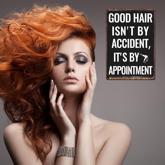 Sanwarm Metal Sign 8X12 Inch, Hair Salon Make An Appointment Vintage Tin Sign Barbershop Wall Decor