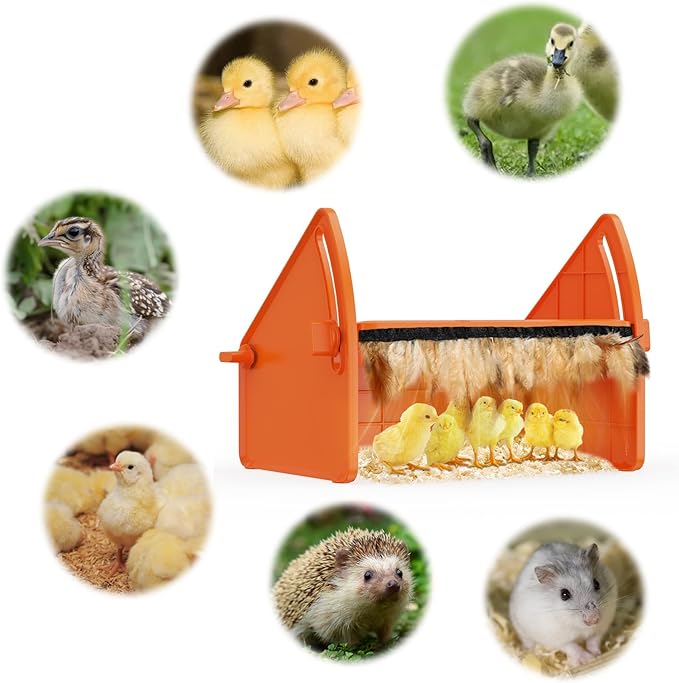 Heating Brooder Plate for Chicks Ducklings, Adjustable 3 Levels Temperature Brooder House for Keeping Poultry Warm(Orange, L)