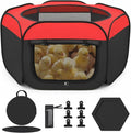 Chicken Brooder Box for Chicks, Pop Up Chick Starter Kit Brooder Pen with Double Door Cover, Collapsible Large Baby Chicken Brooder, Indoor Outdoor Use for Chicks, Ducks & Quail
