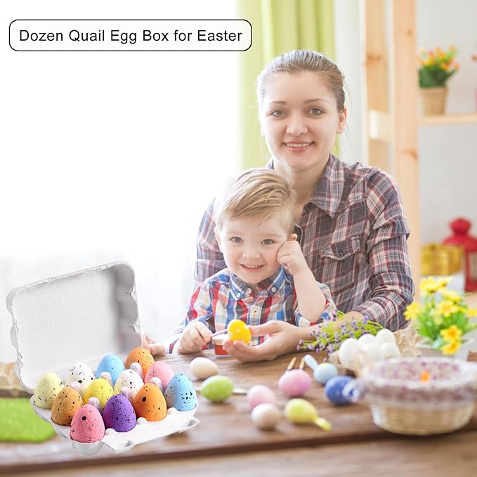 30 Pack Quail Egg Cartons, 3x4 Dozen Egg Carton, Blank Natural Pulp Eggs Container Holder Reusable for 12 Count Quail Huevo Storage Strong Tray for Refrigerator
