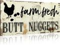 Farm Fresh Chicken Wall Decor Chicken Coop Sign Accessories Rustic Hen House Deco Farmhouse Wooden Door Decoration for Home Kitchen Decoration(Vintage Color)