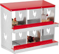 Heavy Duty Galvanized Metal Chicken Nesting Box - Rustproof Egg Laying Box for Hens with Slanted Roof, Rollout Design - Wall Mount or Freestanding Poultry Nest for Chicken Coop (6-Hole)