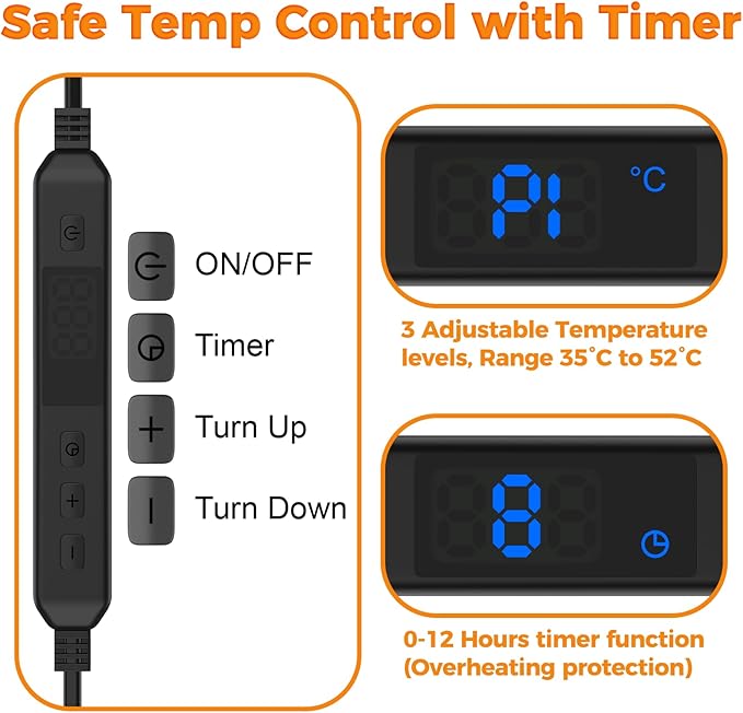 Heated Chicken Perch for Coop, 48" Aluminum Thermo Roosting Bar with 3 Adjustable Temperatures, Winter Poultry Support to Protect Toes from Frost, Chicken Coop Accessories