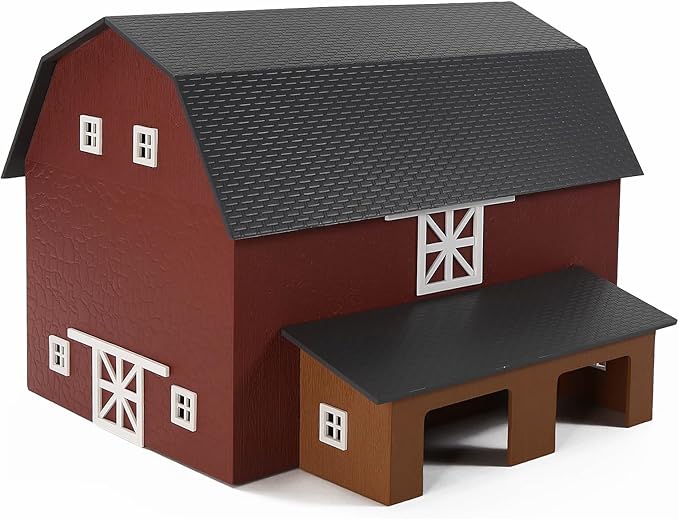 HO Scale Deluxe Barn Chicken Coop – Unbuilt Farm Building Kit for Model Layout (Brown)