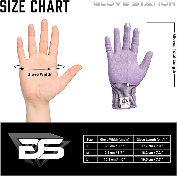 Glove Station Ultra Durable Series Cut Resistant Gloves - Cutting Gloves for Chefs, BBQ and Cooking - Level 7 Protection, Food Grade Safe Cut - Orchid Purple, X-Large