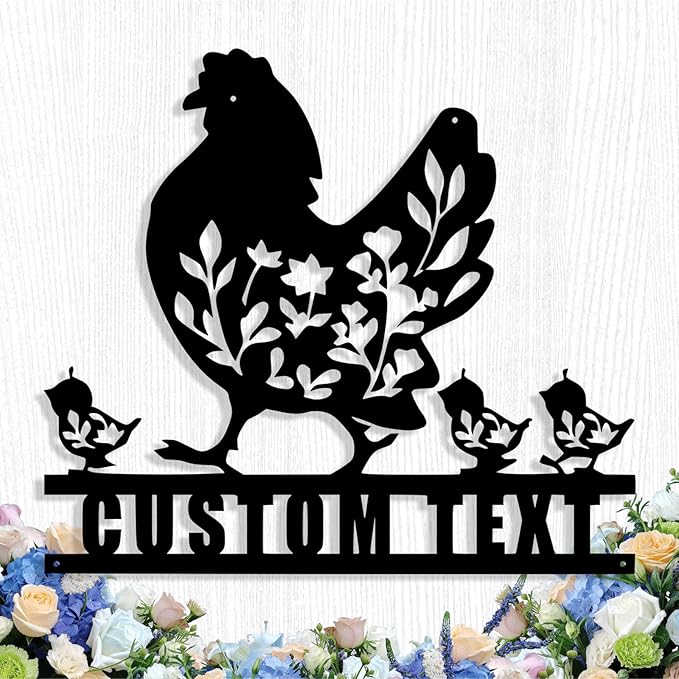 Custom Chicken Coop Metal Sign, Personalized Chicken Coop Sign for Outside, Custom Metal Hen House Farm Signs, Chickens Hen House Farmhouse Wall Art Decor