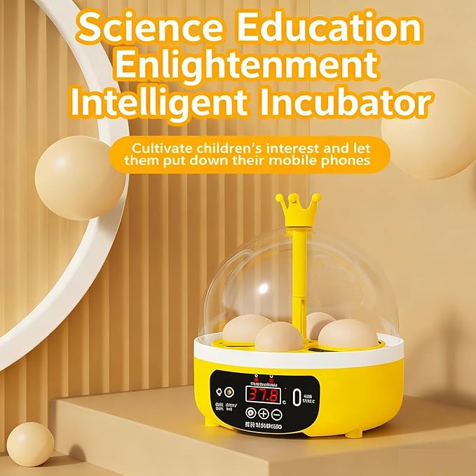 Tissting Mini Compact Egg Incubator Holds 4 Large or 8 Quail Eggs USB Powered with Auto Features - Auto Egg Turner with Temperature Control & Egg Candler for Chicken Duck Quail Eggs