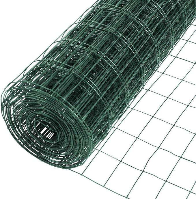 Fencer Wire 16 Gauge Green Vinyl Coated Welded Wire Mesh Size 2 inch X 3 inch