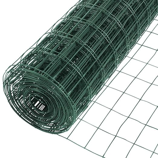 Fencer Wire 16 Gauge Green Vinyl Coated Welded Wire Mesh Size 2 inch X 3 inch