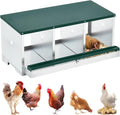 Garvee Nesting Boxes for Chickens, 3 Compartments Metal Chicken Nesting Box, Chicken Egg Laying Box with Large Vented Holes for Easy Egg Collection